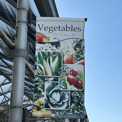 Vegetables Banner in Direct Sun after 6 Years!