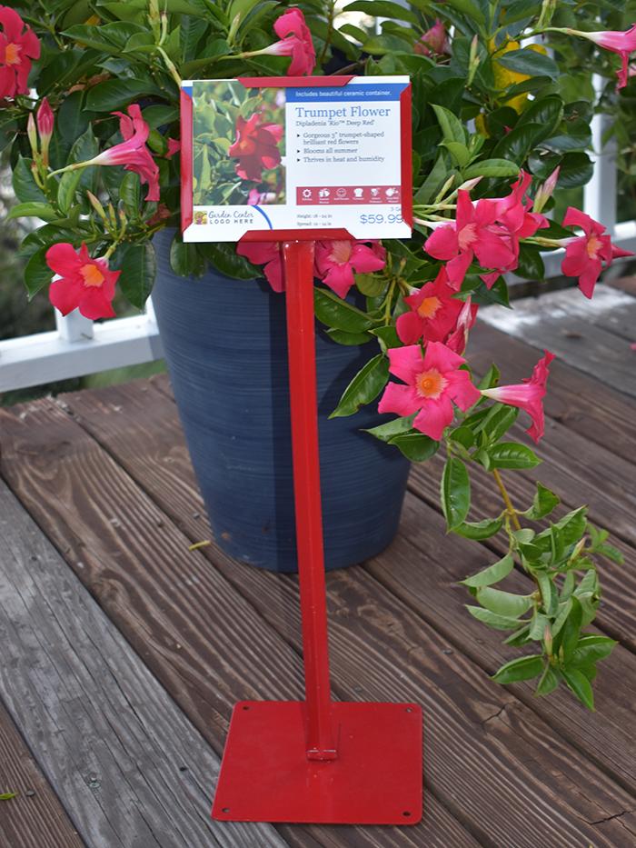 COLMET Red Bedding Plant Sign Holder with 7