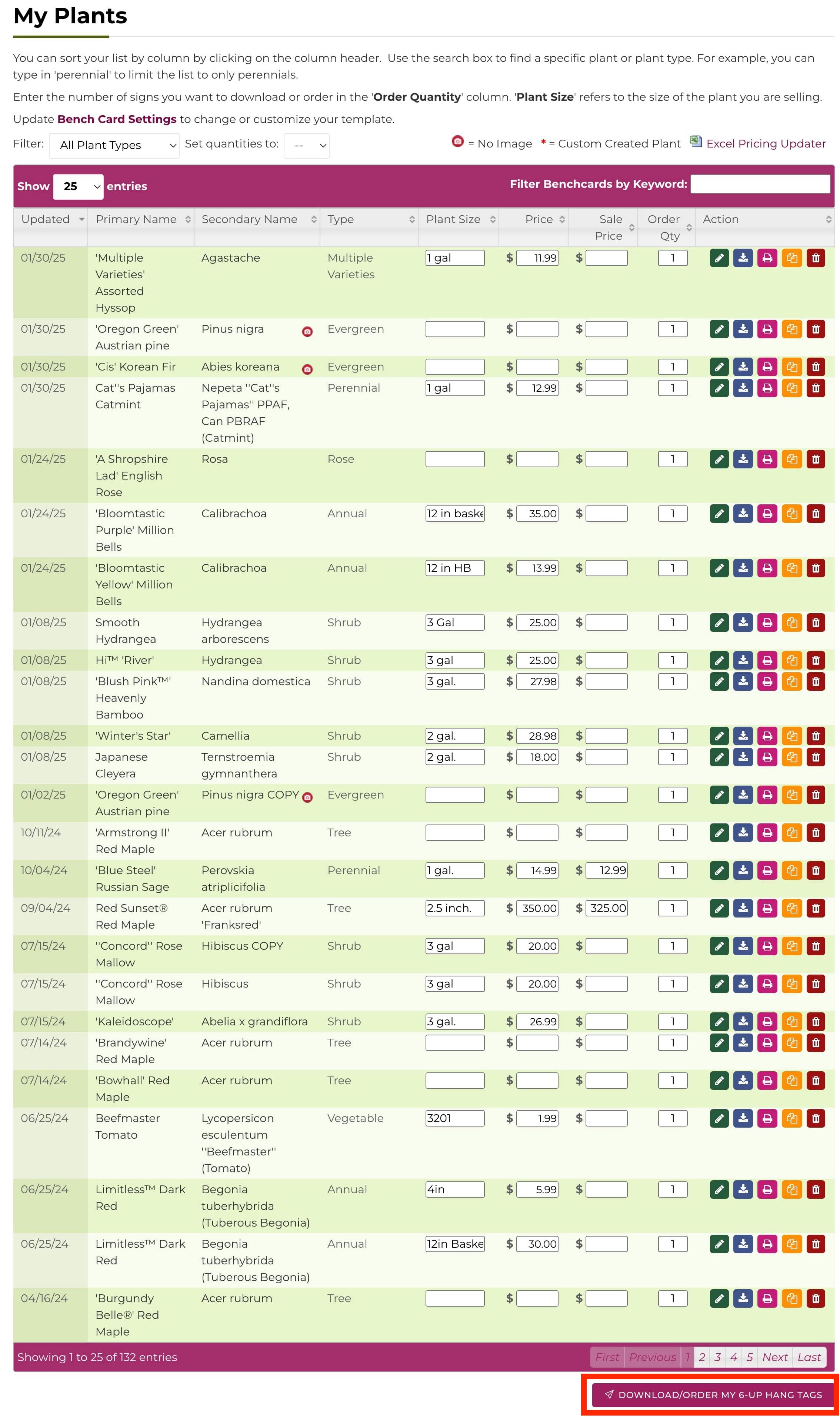 Downloading and Ordering Bench Cards