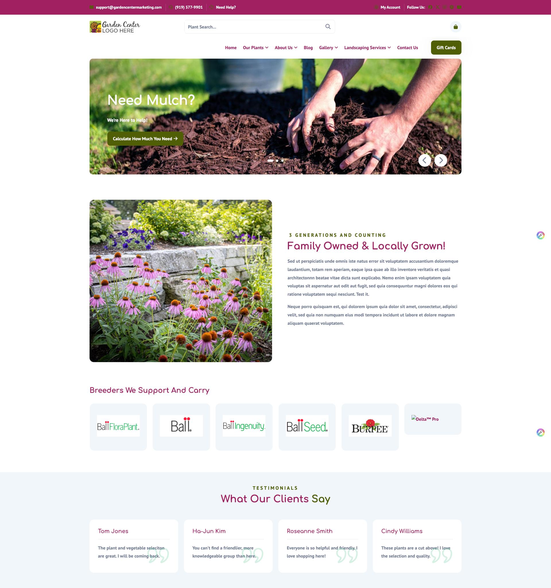 Websites for Garden Centers