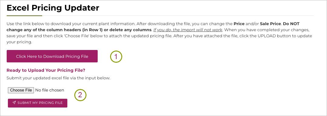 Update Plant Pricing, including SALE price, with Excel Export/Import