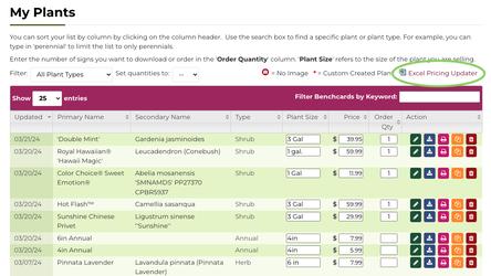 Build Your Plant Library Tip: Use Excel Pricing Updater