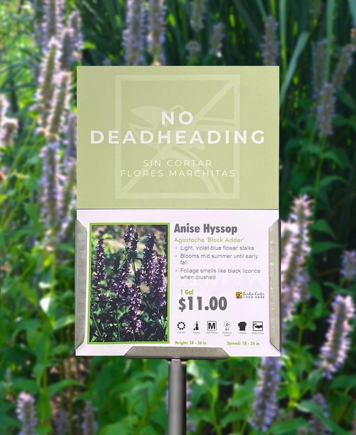 Sign Topper: No Deadheading / Low Maintenance