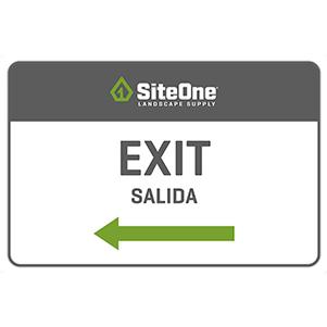 36in X 24in SiteOne 'EXIT' with left arrow