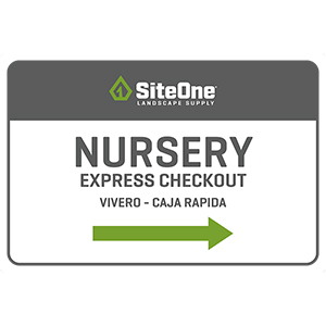 36in X 24in SiteOne 'Nursery Express Checkout' w/right arrow Sign