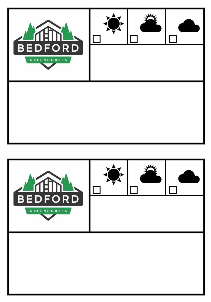 Bedford Greenhouses Fill in the Blank 7x5 Cards